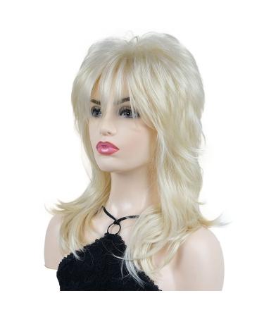 Wiginway Shaggy Layered Wig with Bangs  Shoulder Length Natural Straight Shags Wig  Soft Synthetic Hair  613 Blonde 613 Blonde
