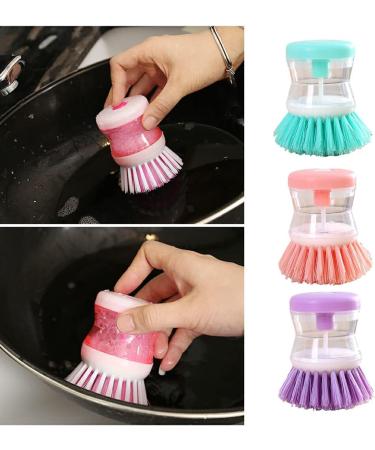 rongweiwang PP Cookware Brush Nonslip Detachable Soft Hair Washable Cleaning Brushes Tool Accessories with Wash-up Dispenser Pink - Buy Online on GoSupps.com