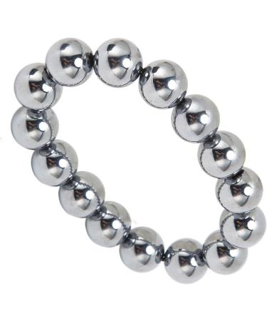 Terahertz Stone Bracelet for Blood Circulation | 14mm Round Pearl Chain for Men & Women | Safe & Comfortable Wear - Buy Online on GoSupps.com