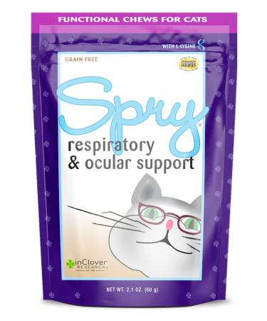 In Clover Spry Daily Respiratory and Ocular Support Soft Chews for Cats, with L-Lysine, Superfoods, and Prebiotics for a Strong Immune System 2.1 Ounce