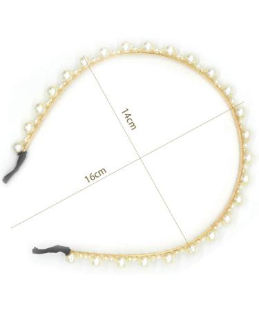 Xfantong Pearl Headbands Full Pearl Head Wear Hoop Bling Hair Headband Bridal Hair Hoop for Women Hair Accessories or Birthday Valentines Day Gifts (Size interval pearls) - Buy Online on GoSupps.com