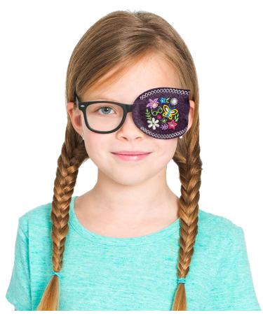 Eye Patch- Flowers Pocket Patch for Children by Patch Pals (Left Eye Coverage)