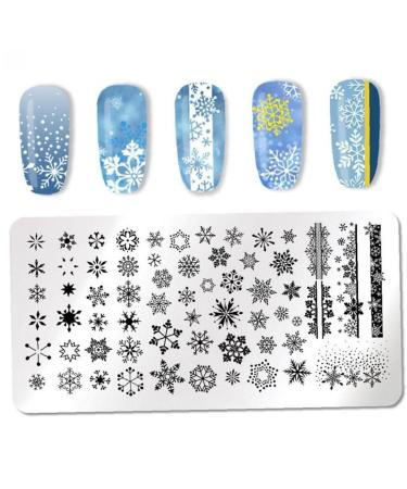 Snowflake Flowers Nail Stamping Plates Boy Girl Face Image Stamp Templates Printing Stencil Tools Autumn Winter