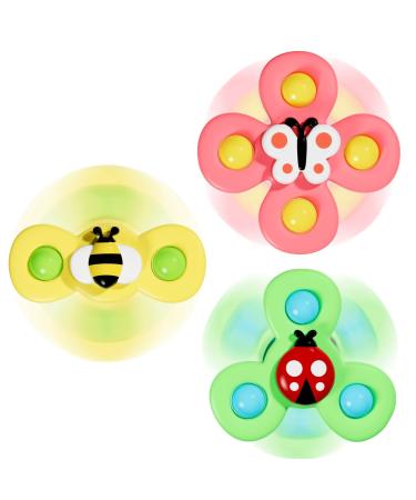 Winstico Suction Cup Toy Baby 3 Pack Fidget Toys Sensory Funny Insect Pattern Water Toys for Children Toddlers from 18 Months