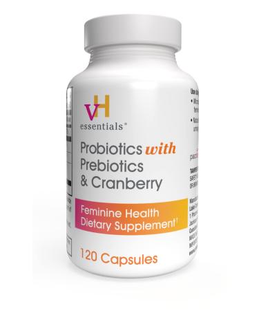 vH essentials Probiotics with Prebiotics and Cranberry Feminine Health Supplement - 120 Capsules