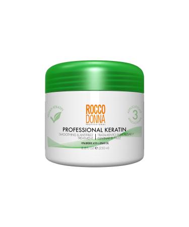 Rocco Donna Professional Vegan Keratin for Smoothing & Anti Frizz Treatment | Hyaluronic Acid and Argan Oil | Formaldehyde Free and 100% Vegan | 8.8 oz.