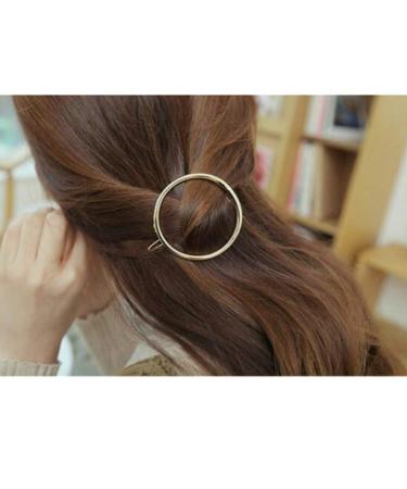 Buy Minkissy Geometric Hair Clips - 2-Piece Alloy Ponytail Holders & Head Jewelry for Women - Golden & Silver - Buy Online on GoSupps.com