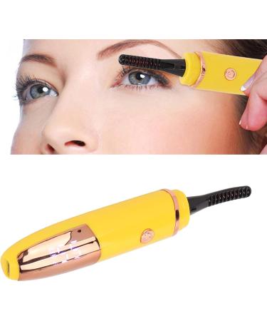 Qukaim Rechargeable Lash Curler Heated Eyelash Curler 4 Temperature Gears 360 Curling Styling Tool Yellow - Buy Online on GoSupps.com
