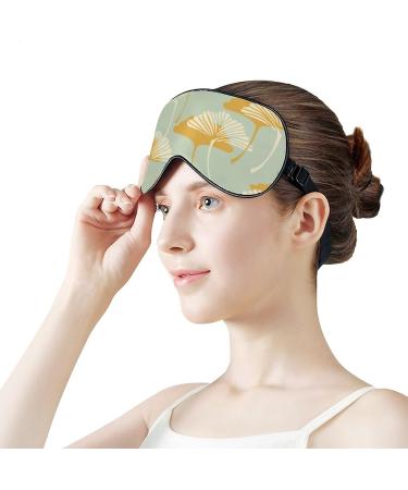 Ginko Leaves Sleep Mask - Adjustable Blindfold for Men & Women | Blocks Light for Travel, Nap, and Better Sleep - Buy Online on GoSupps.com