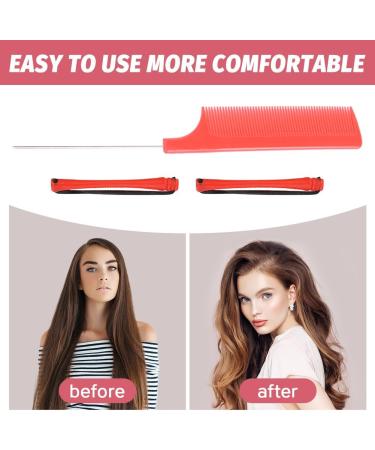 48pcs Hair Perm Rods Plastic Perming Rods Curlers Hair Rollers Curlers with Tail Comb Hair Perming Kit for Hairdressing Hair Styling or DIY Tool(Red) - Buy Online on GoSupps.com