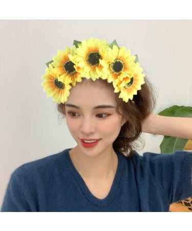 Kalsfisuia Sunflower Hair Accessory Polyester Beach Hair Decoration Simulation Flower Hair Hoop for Women and Girl - Buy Online on GoSupps.com