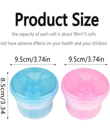 2-Pack Non-Spill Milk Powder Dispenser Pots - Portable Formula Powder Storage for Travel - Pink Blue - Buy Online on GoSupps.com