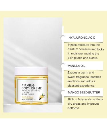 VKaoess Vanilla Firming Body Cream Skin Tightening & Smoothing Lotion for Women Moisturizing Dry Skin on Arms Legs Neck AntiSagging Appearance Support for All Skin 100g 3 Shares - Buy Online on GoSupps.com