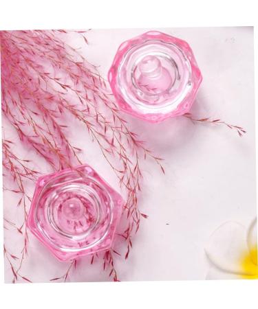 Octagonal Dappen Dish Cup Crystal Glass Glassware Tool for Nail Art Manicure Care Dappen Dish Cup PINK - Buy Online on GoSupps.com