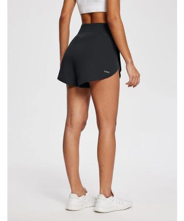 Baleaf Women's High Waisted Running Shorts with Liner - Black, Medium - Buy Online on GoSupps.com