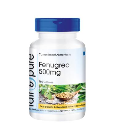 Fair & Pure® - Fenugreek 500 mg - 180 capsules - highly dosed and bioavailable - vegan - quality made in Germany