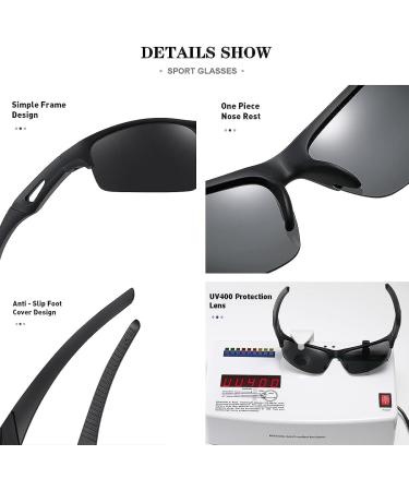 JOVAKIT Fashion Polarized Sunglasses for Men Women - UV400 Protection Goggles, C2 Black/Grey, 64mm - Buy Online on GoSupps.com