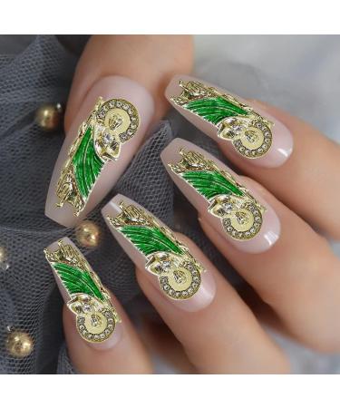 San Judas Nail Charms - 10PCS 3D Nail Diamonds Art Charms for Acrylic Nails - Rhinestones, Gems, and Crystals - Green Design - Buy Online on GoSupps.com