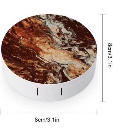 Marble Mixed Brown Contact Lens Case - Durable Travel Box & Care Container for Contact Lenses - Buy Online on GoSupps.com