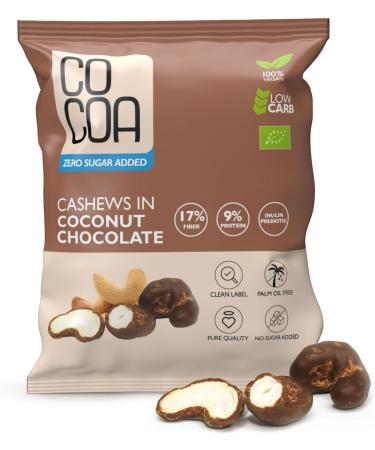 CO COA Organic Coconut Sugar Free Chocolate Cashews BOX 7 X 70g - Sugar Free Sweets Vegan Friendly GMO Free Palm Oil Free Enriched with Magnesium and Zinc Lactose Free - Buy Online on GoSupps.com