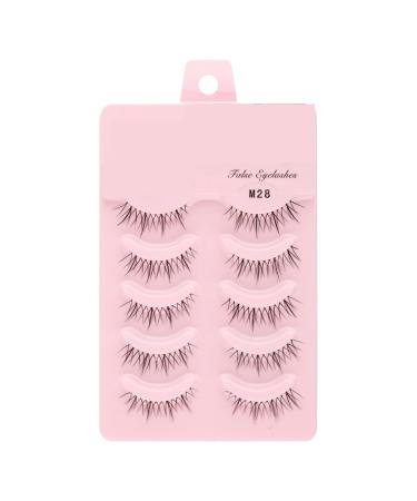 UAMOU 2-50Boxes Manga Lashes False Eyelashes Doll Korean Natural Anime Lashes Spiky Thick Faux Mink Eye Lash Strips Makeup Cheerfully (Color : M28 Size : 50 boxes)