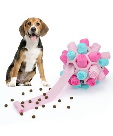 Larimuer sniffing ball for dogs sniffing car sniffing toys interactive dog toys portable pets snuffle ball toy for small medium -sized dogs pet (summer pink)