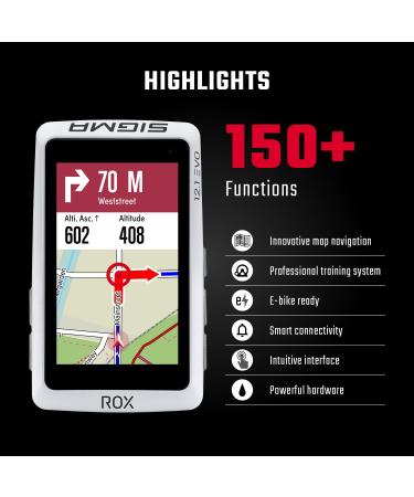 Buy Sigma ROX 12.1 EVO Basic Set - White Bicycle Navigation System | Bluetooth GPS GLONASS | International Shipping Available - Buy Online on GoSupps.com