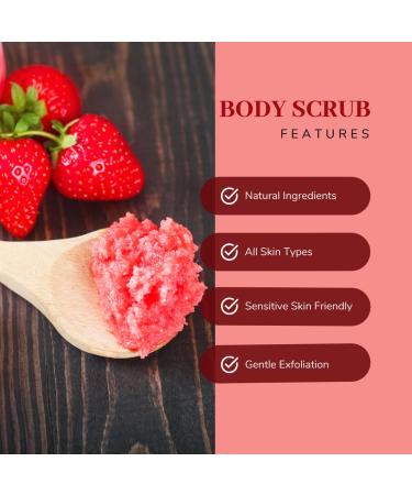Strawberry Body Scrub - Exfoliating Sugar Scrub for Women | Vegan-Friendly Long Lasting Fragrance - 8 oz - Buy Online on GoSupps.com