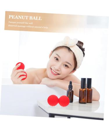 Yoga Massage Ball - Peanuts Silica Gel 12x6.3cm | Red Manual Yoga Ball for Deep Tissue Relief - Buy Online on GoSupps.com