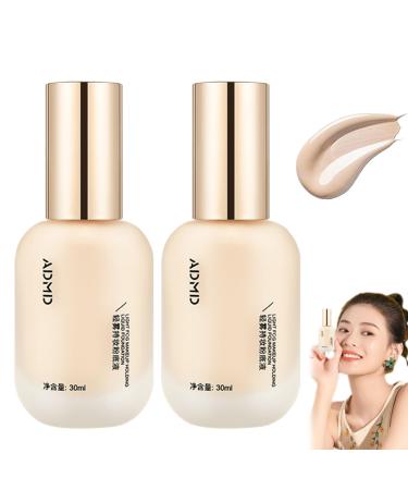 ADMD Liquid Foundation Moisturizing Foundation Vodo Oil Control Matte Foundation Uodo Liquid Foundation Hydrating Waterproof And Light Long Lasting Foundation 1.05 oz (Natural 2pcs)