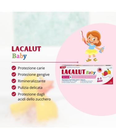 LACALUT Baby Toothpaste 0-2 Years | Fluoride & Xylitol | Raspberry Banana Flavor | 55ml - Daily Caries Protection - Buy Online on GoSupps.com