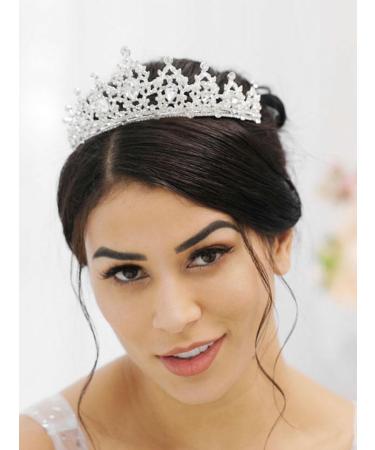 Jovono Wedding Rhinestone Tiara Crowns Silver Princess Crystal Headband Accessories for Women and Girls - Buy Online on GoSupps.com