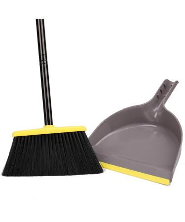 Broom and Dustpan Set,Indoor Broom with Dust pan Combo Set for Home,Angle Kitchen Broom for Floor Sweeping