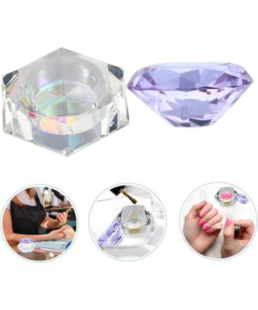 Beavorty nail art crystal cup cosmetics glass jars nail polish glass cup crystal glass cup nail art glass jar lipstick glass jar cream glass jar manicure purple big diamond 6.5x8cm Purple - Buy Online on GoSupps.com