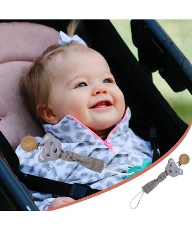 Lichuanuk Baby Pacifier Chain Set - 2-Piece Fabric Clip & Beech Wood for Boys & Girls - Includes Pacifier Rings - Ideal for All Baby Bite Toys - Buy Online on GoSupps.com