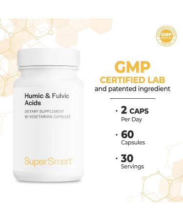 Supersmart - Humic and Fulvic Acid Supplement 300mg per Day (Patented & High Strength) - Fulvic Humic Mineral Blend | Non-GMO & Gluten Free - 60 Vegetarian Capsules - Buy Online on GoSupps.com