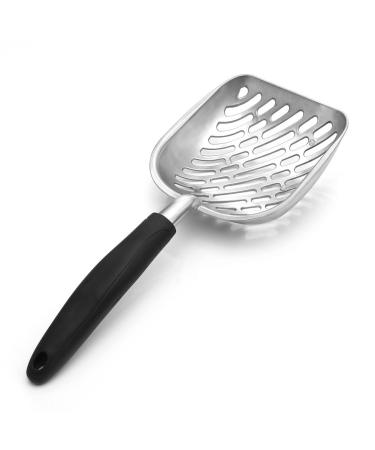 NzamBles Cat Litter Scoop Litter Scoop for Dog & Cat Comfortable Rubber Handle Cat Litter Scoop Stainless Steel Scoop for Pet