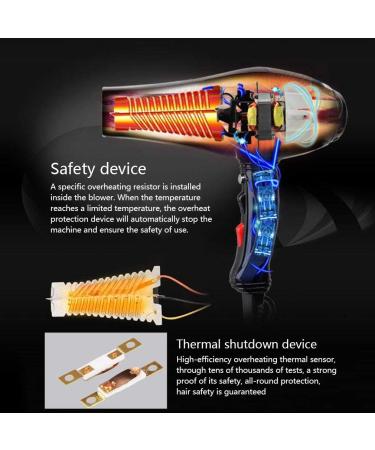 Hair Dryer 2300W Ionic Professional Salon Blow Dryer with 2 Concentrator and Diffuser 2 Speed and 3 Heat Settings and Cool Shot Button Low Noise Hairdryer Powerful AC Motor Black Small Gift - Buy Online on GoSupps.com