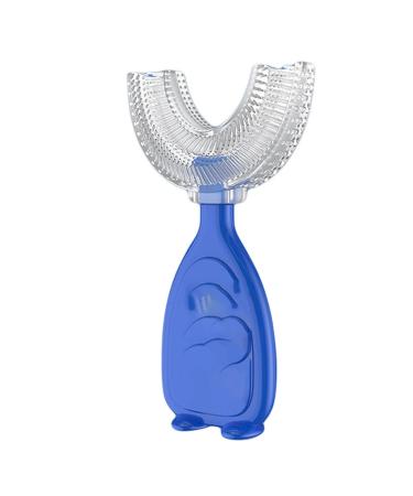 Suicra toothbrushes U-shaped toothbrush silicone teeth toothbrush dental oral care cleaning tool article toothbrush (color: blue)