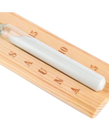 Sauna Hourglass - 15 Minute Sand Timer for Sauna Rooms & Offices | Wooden Timer with 5 & 10 Minute Scale - Buy Online on GoSupps.com