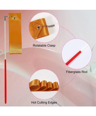 SAVITA 2PCS Dance Ribbons | 78.7 Inch Gymnastics Ribbon Streamers with Wand | Orange Khaki Twirling Ribbons for Dancers - Buy Online on GoSupps.com