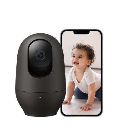 nooie 2K baby monitor 360 Pan/Tilt Wi-Fi Pet Camera with Phone App Indoor Security Camera AI Motion Tracking Night Vision Two-Way Audio Compatible with Alexa/Google Home Mocha