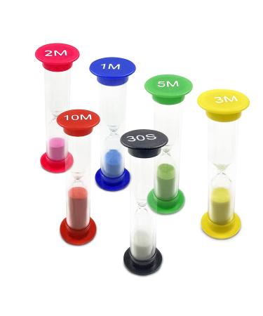 Handwrolls set for children hourglass hourglass colorful 6 colors hourglass set 30 seconds 1 minute 2 minutes 3 minutes 5 minutes toothbrush timer kitchen house and office decorations