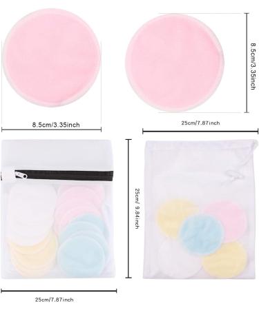 Bamboo Fiber Makeup Remover Pads - 16 Pack | Organic Cotton Rounds for All Skin Types | Zero Waste, Washable | Includes Laundry Bag and Storage Bag - Buy Online on GoSupps.com