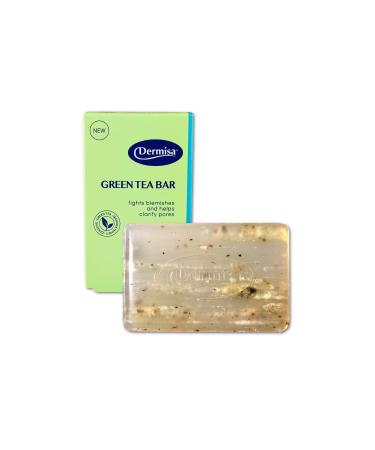 Dermisa Green Tea Bar | Gentle Skin Cleansing and Exfoliation | Contains Antioxidants Green Tea Manuka Honey Ginseng | NO PARABENS NO SULFATES | 3OZ per Pack 1