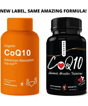 Advanced Absorption CoQ10 200mg with Black Pepper Extract - Antioxidant Supplement for Heart & Brain Health Organic & Gluten Free 90 Softgels - Buy Online on GoSupps.com