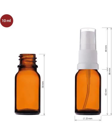 Handsunity 10ml Amber Glass Spray Bottle Set - 12 pcs with White Atomizer & 29 Accessories | Ideal for Pharmacy & Travel - Buy Online on GoSupps.com