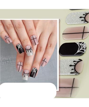 20 Pieces Semi Cured Gel Nail Strips Long Lasting Semi Cured Nail Stickers With Soft Glossy Gel Finish Gel Nail Sticker BSS0229 - Buy Online on GoSupps.com