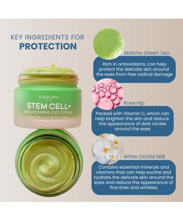 CLEAN SKIN CLUB Brightening+ Stem Cell Eye Cream, Reduces Dark Circles & Puffiness, Fragrance Free, 1.2 fl oz (Pack of 1) - Buy Online on GoSupps.com