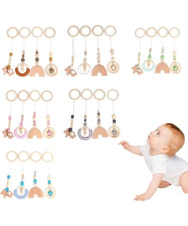 Baby Sensory Toys Set - 4 Parts Stroller Ornaments & Rattles for Play Gym | Heart Hanging Decorations for Home - Buy Online on GoSupps.com